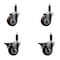 Service Caster 3.5'' Maroon Poly Wheel Swivel 1'' Expanding Stem Caster Set 2 Brakes, 4PK SCC-EX20S3514-PPUB-MRN-2-PLB-2-1 - alternate 1